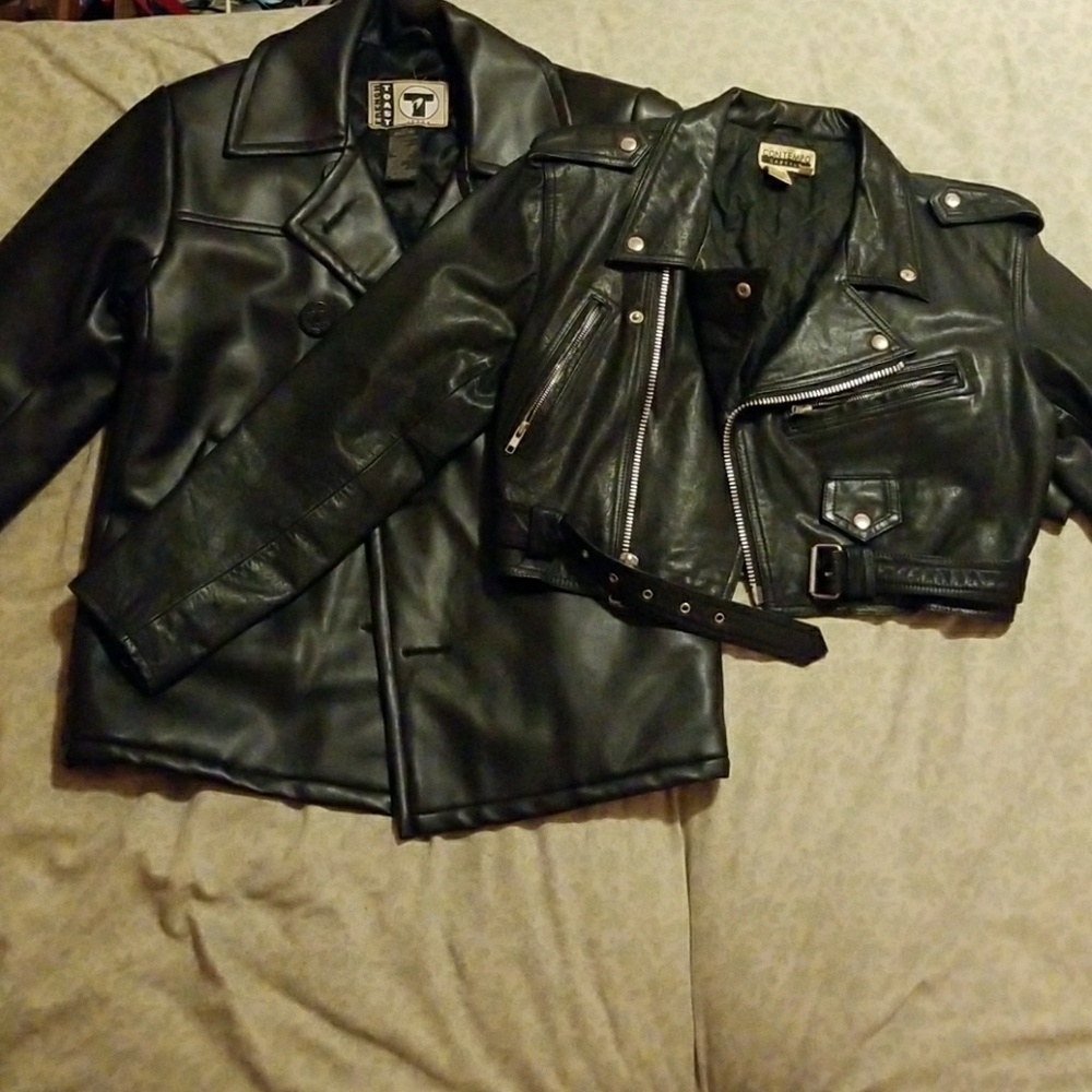 Two leather jackets